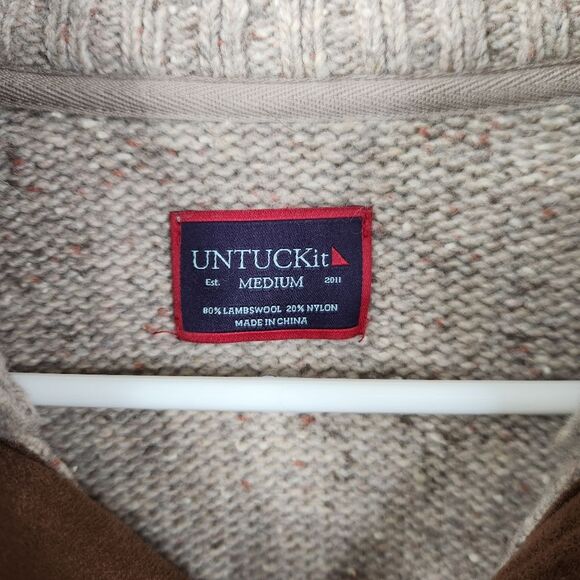 UNTUCKit Vangone Regular Fit Lambswool and Nylon Long Sleeve Henley Sweater M - Picture 5 of 7